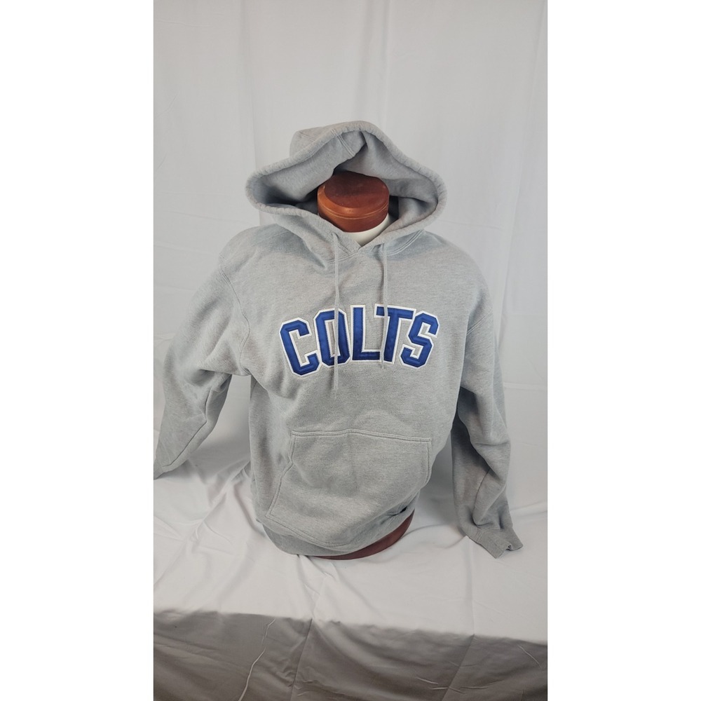 Reebok Indianapolis Colts Hooded Sweatshirt Gray ‎ M Embroidered
